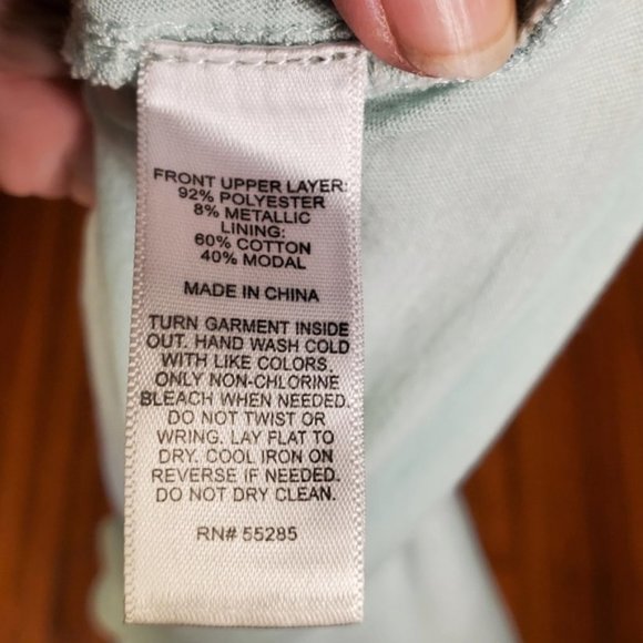 Express Mint Green Blue Lace Tank Top Cotton Shirt Sleeveless Preppy Bride XS - Picture 4 of 6